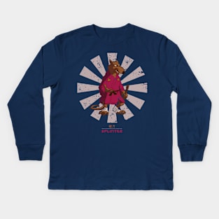 Splinter Retro Japanese TMNT Kids Long Sleeve T-Shirt